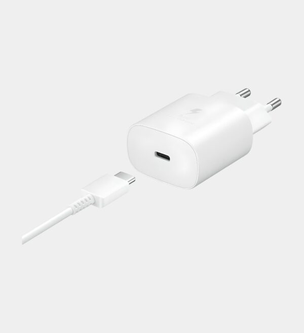 Samsung 25W Fast Charger USB-C + USB-C to USB Cable 1M Wit